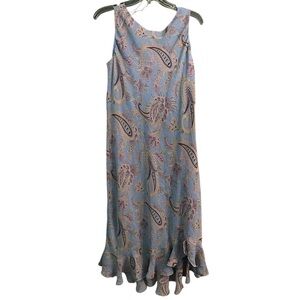 Ronni Nicole Blue and Pink Paisley Maxi Dress